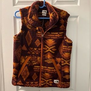 The North Face Brown and Orange Patterned Vest